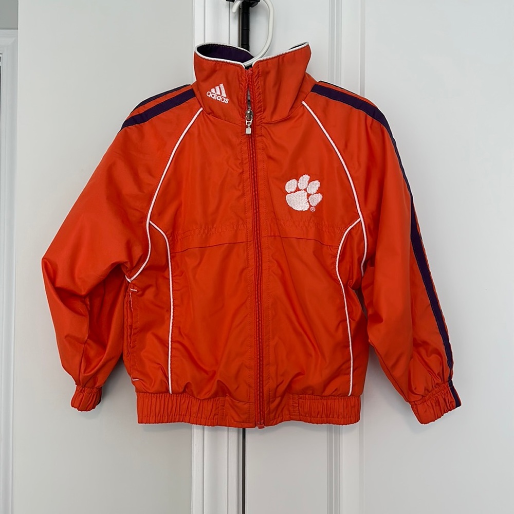 Adidas Clemson University Tigers Zip Windbreaker Size 4T - Picture 1 of 8